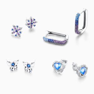 925 Sterling Silver Blue Cubic Zircon Earrings