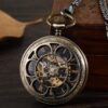 Mechanical Hand Wind Pocket Watch with Fob Chain