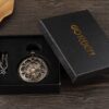Mechanical Hand Wind Pocket Watch with Fob Chain - Image 3