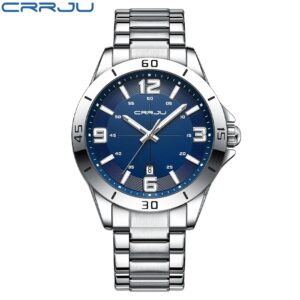 Quartz Stainless Steel Luxury Wristwatch with Date