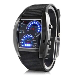 Men’s Stainless Steel Sport Analog Quartz LED Watch