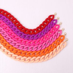 Trendy Colourful Acrylic Chain Choker Necklace