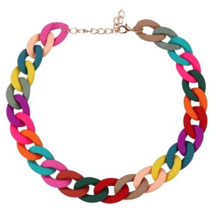 Trendy Colourful Acrylic Chain Choker Necklace