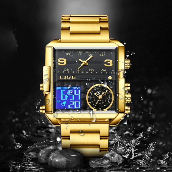 Sports Square Digital Analogy Quartz Watch - Image 4