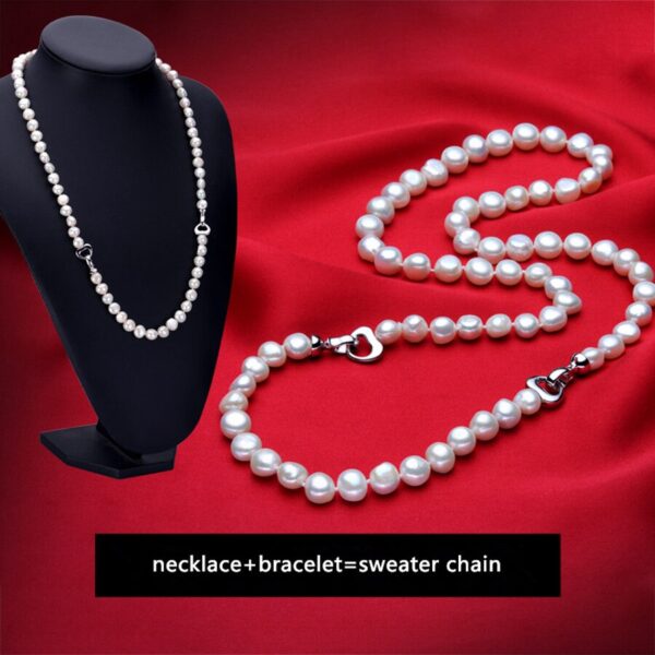 Pearl Necklace Bracelet Earrings Jewellery Sets