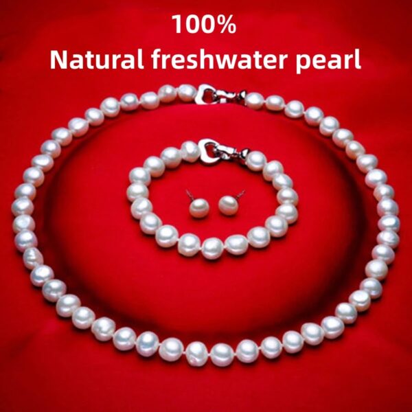 Pearl Necklace Bracelet Earrings Jewellery Sets
