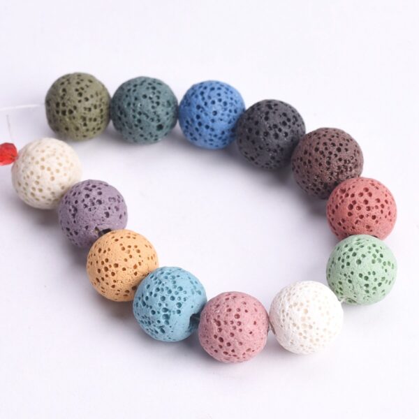 Natural Volcano Lava Stone Round Beads - Image 2