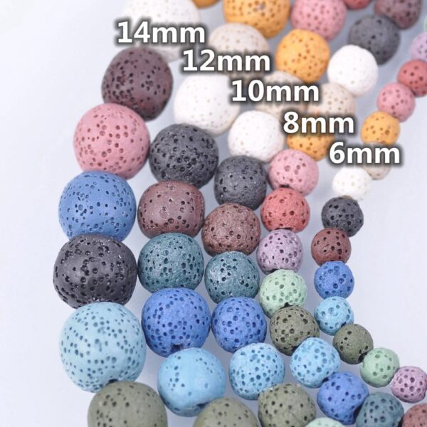 Natural Volcano Lava Stone Round Beads - Image 4