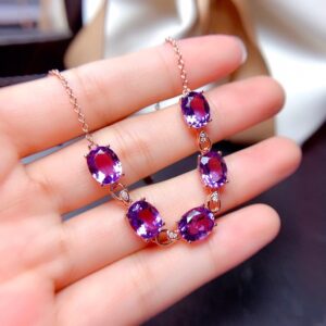 Amethyst Gemstones18K Rose Gold bracelet