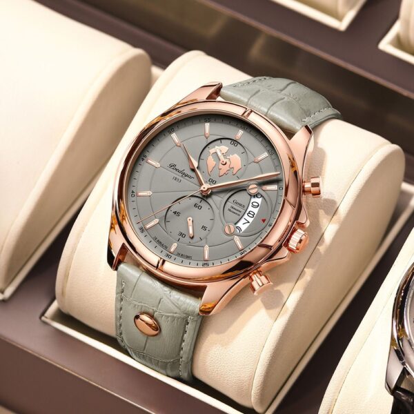 Fashion Chronograph Leather Quartz Watch - Image 2