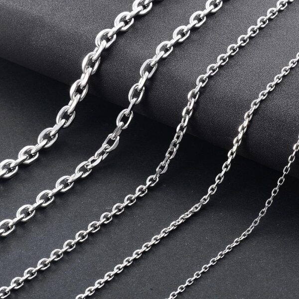 Unisex 1.6/2.4/3/4/5mm Stainless Steel Silver Colour Chain