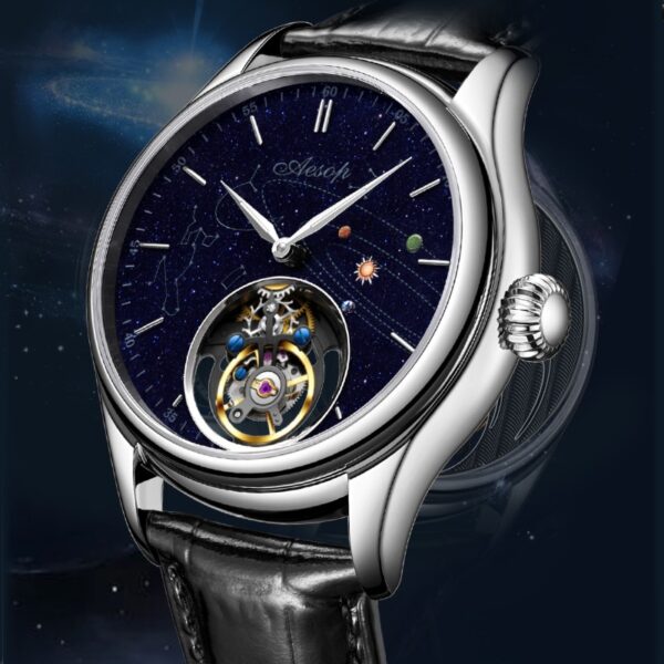 Milky Way Star Sapphire Dial Mechanical Wrist Watch