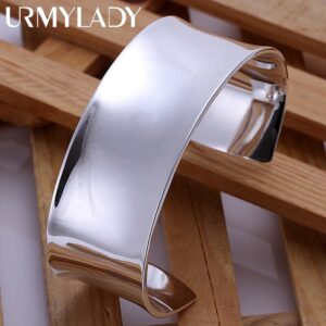 Unisex 925 Sterling Silver High-Quality Cuff Bracelet