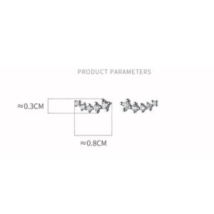 925 Sterling Silver Pave Zircon Small Stud Earrings