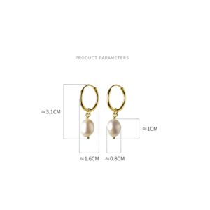 925 Sterling Silver Natural Freshwater Baroque Pearl Earrings