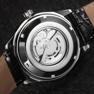 Automatic Date Day Skeleton Self-wind Wristwatch