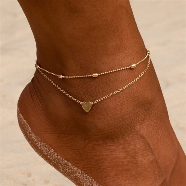 Female Simple Heart Anklet