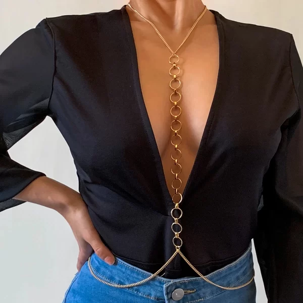 Simple Style Copper Necklace Belly Body Chain