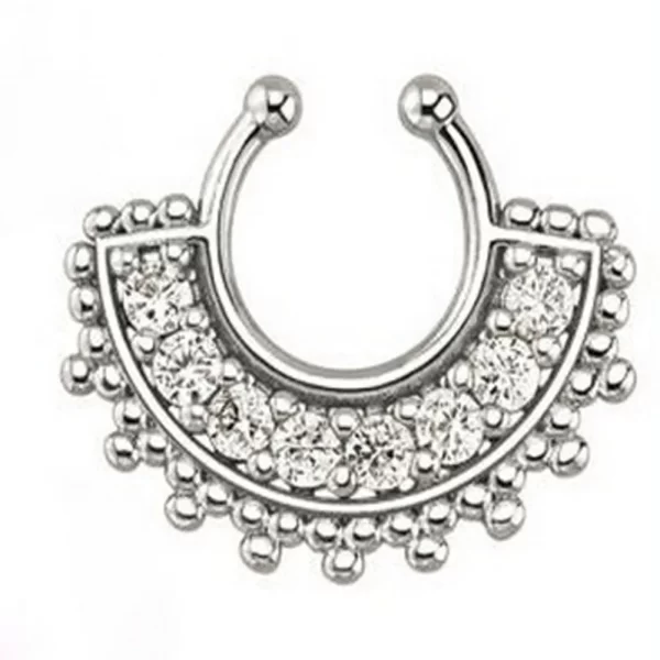 1 Pcs Stainless Steel Clip-On Nose Ring