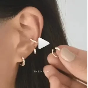 2 Pcs/Bag Non-Pierced Clip-on Crystal Ear Cuffs