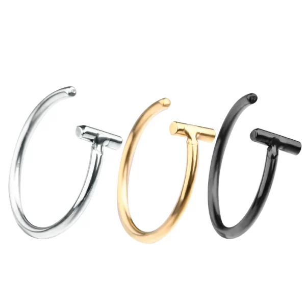 5Pcs Titanium Steel Clip-On Lip Ring/Nose Ring