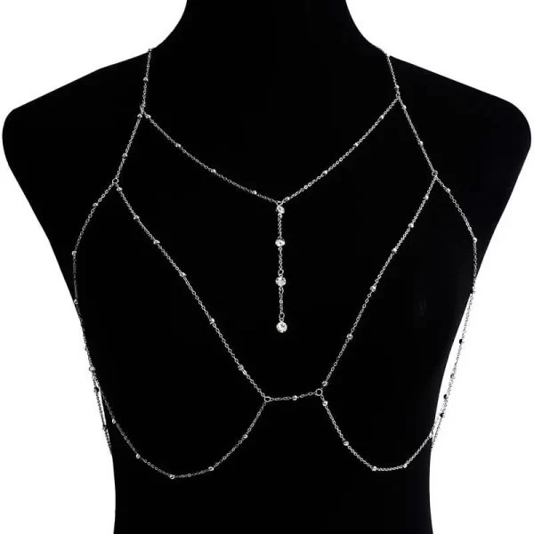 Sexy Harness Crystal Chest Body Chain for Women