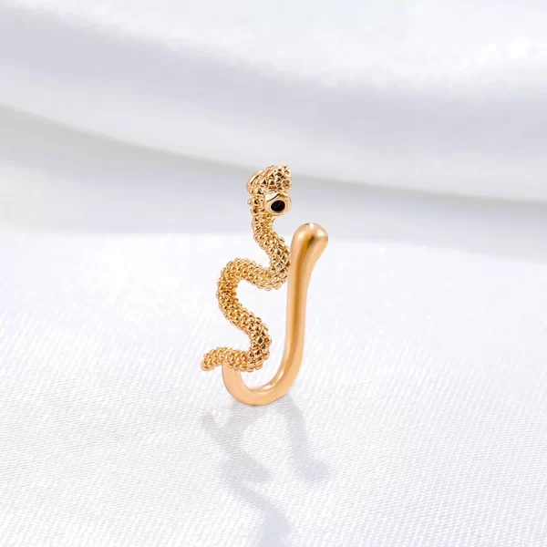 1Pcs Stainless Steel Non-Piercing Snake Nose Ring