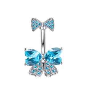 1Pcs Cute Stainless Steel Pink Belly Button Ring