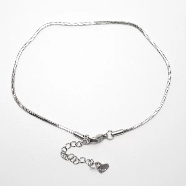 Snake Chain 304 Stainless Steel Silver Colour Anklet