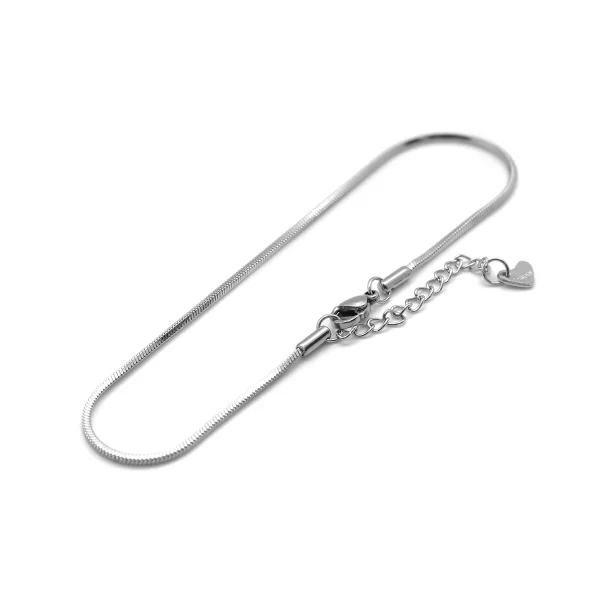 Snake Chain 304 Stainless Steel Silver Colour Anklet