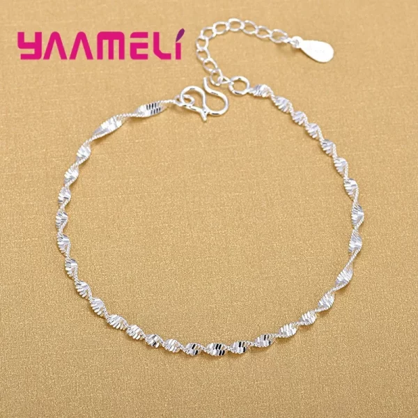 Adjustable Charm 925 Sterling Silver Anklet