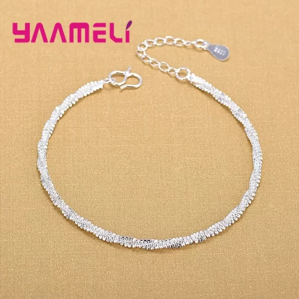 Adjustable Charm 925 Sterling Silver Anklet