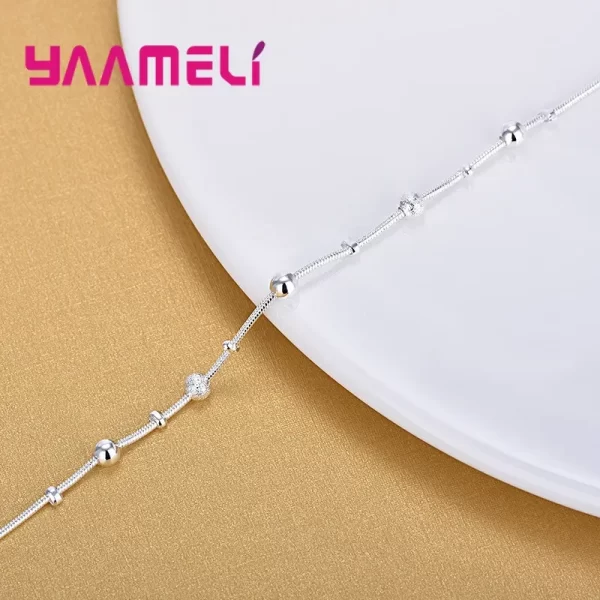Adjustable Charm 925 Sterling Silver Anklet