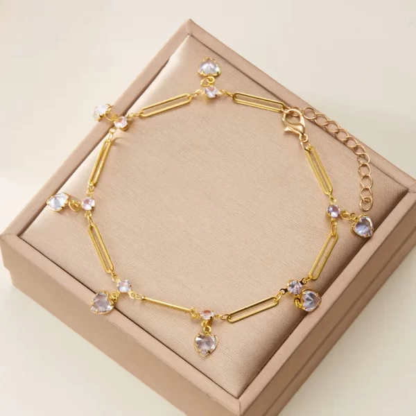 Vintage Boho Zircon Charm Anklet for Women