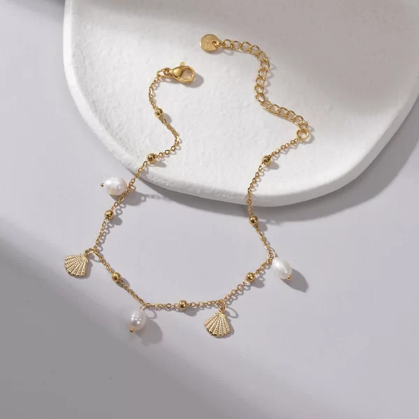 Stainless Steel Adjustable Charms Beads Anklet