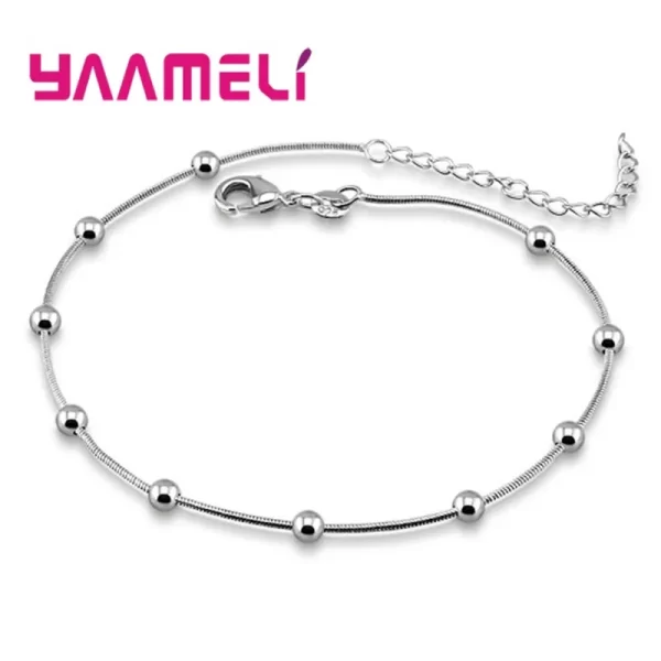 Adjustable Charm 925 Sterling Silver Anklet