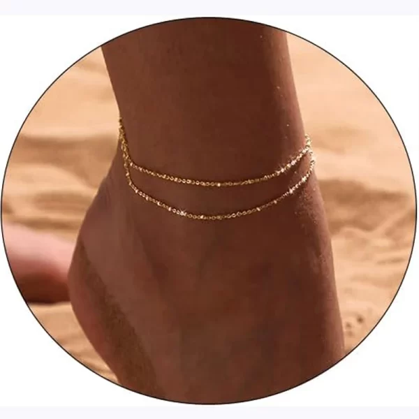 Acrylic Blue Eye Pendant Stainless Steel Anklet