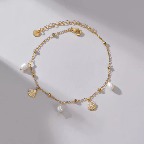 Stainless Steel Adjustable Charms Beads Anklet