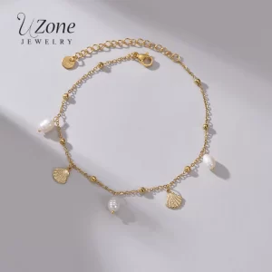 Stainless Steel Adjustable Charms Beads Anklet